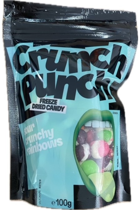 Crunch punch freeze candy sour crunchy rainbows 100g